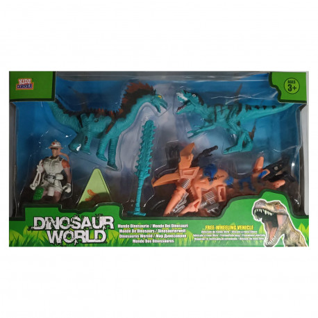 Pack de Figuras de Dinosaurio y vehiculo Dinosur World