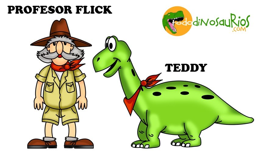 Dinosaurio y paleontologo